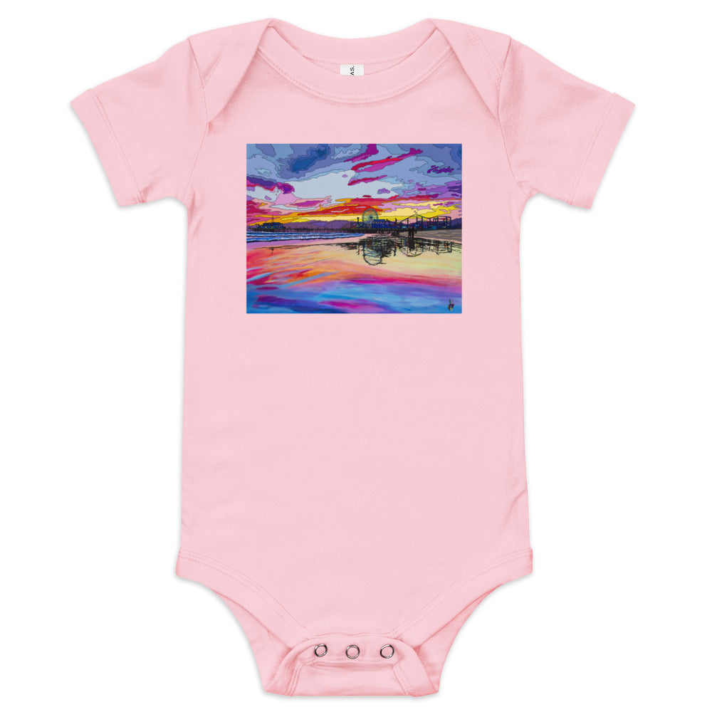 Santa Monica Pier 2 - Baby short sleeve one piece
