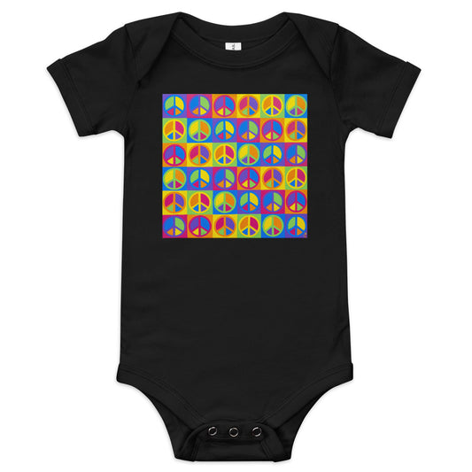 Peace Squared - Baby short sleeve one piece